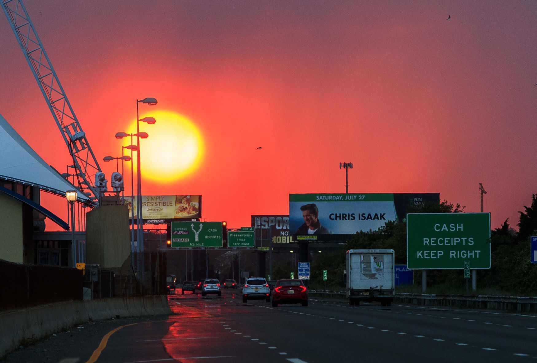 Sun set over the AC Expressway